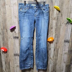 MEK Denim Vintage Y2K Distressed Bootcut Jeans